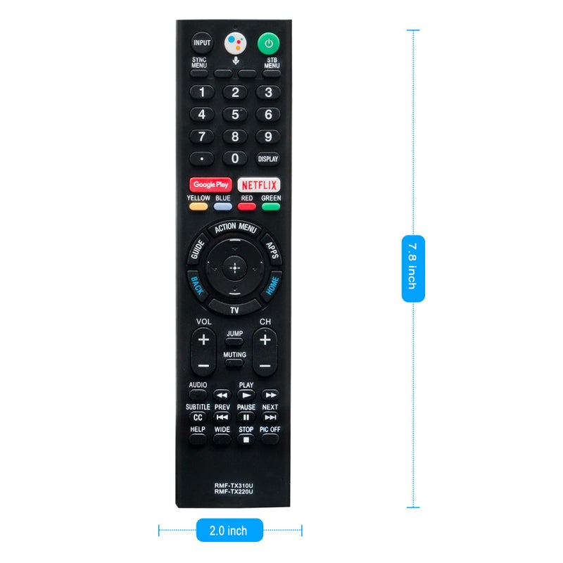 ZdalaMit RMF-TX220U RMF-TX310U Replace Voice Remote fit for Sony Bravia TV XBR-55A9F XBR-65A9F XBR-55A8F XBR-65A8F XBR-75Z9F XBR-65Z9F XBR-65X800G XBR-55X900F XBR-49X900F XBR-55X800G XBR-75X850F KD-43X750F - Image 5